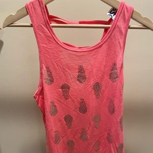 Hot Pink and Gold Pineapple Tank